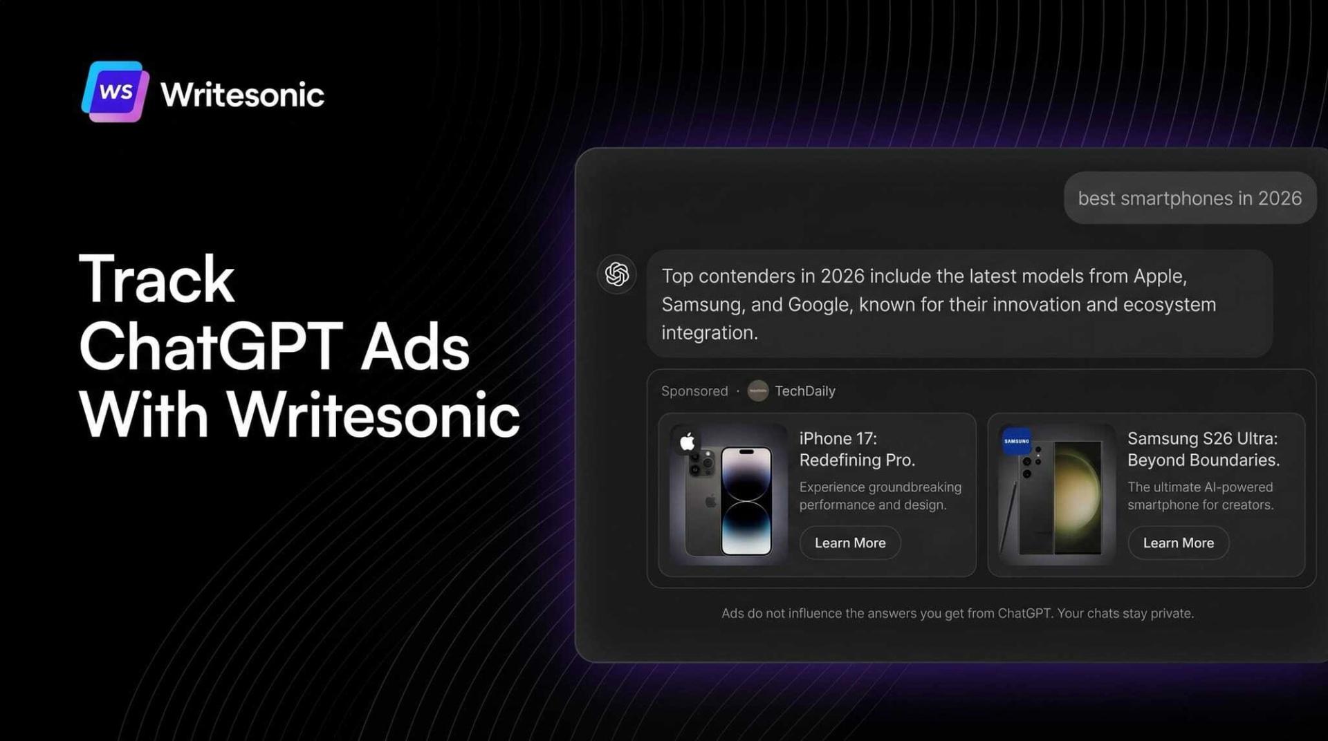 ChatGPT ads tracking is live in Writesonic