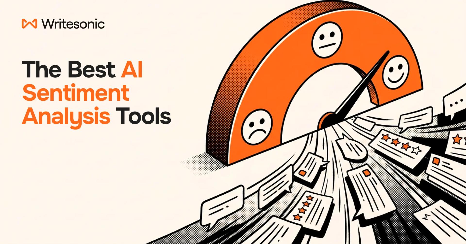 AI sentiment analysis tools showing positive, neutral, and negative customer feedback.