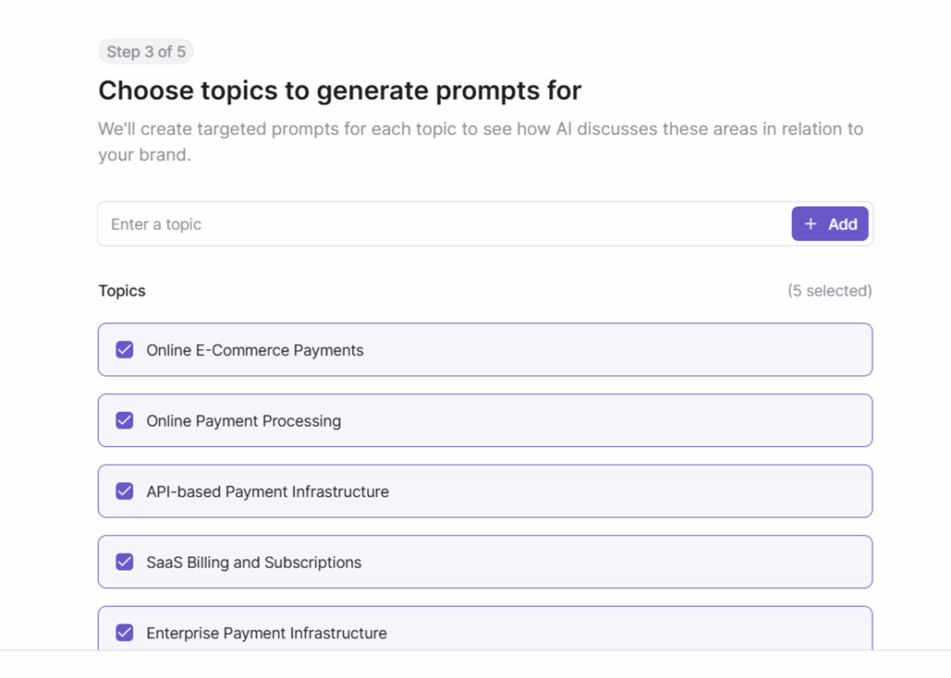 Step 4: Choose Topics 