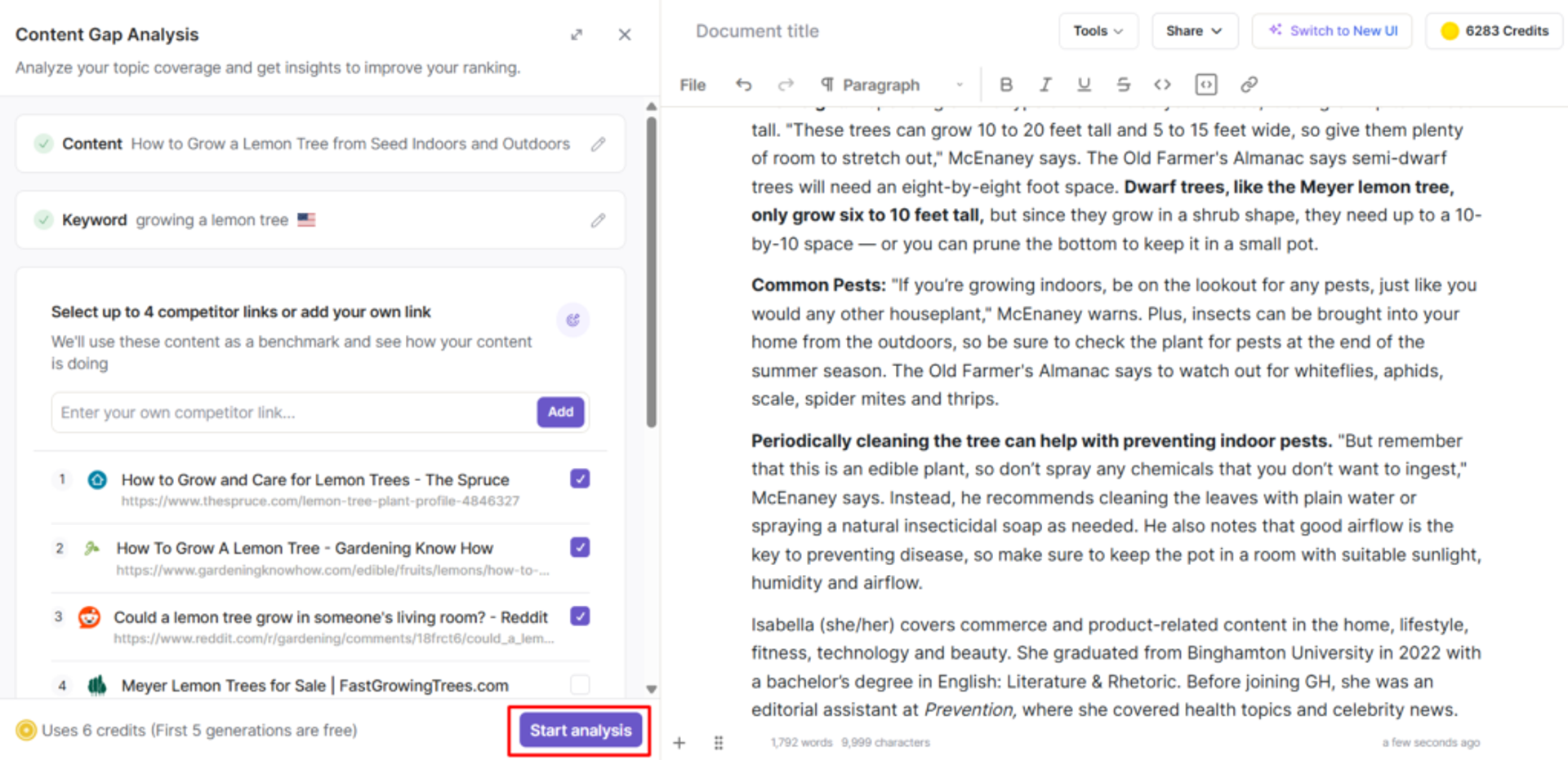 Analyze competitor websites against your own to find content gaps.