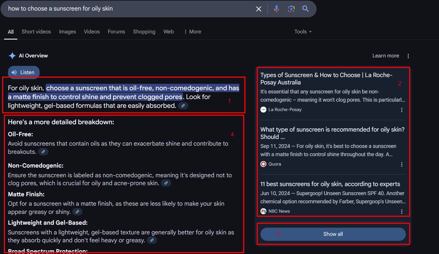 AI Overviews SERP Feature Example