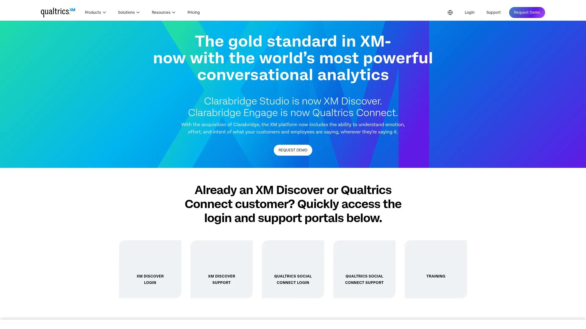 Qualtrics XM Discover page
