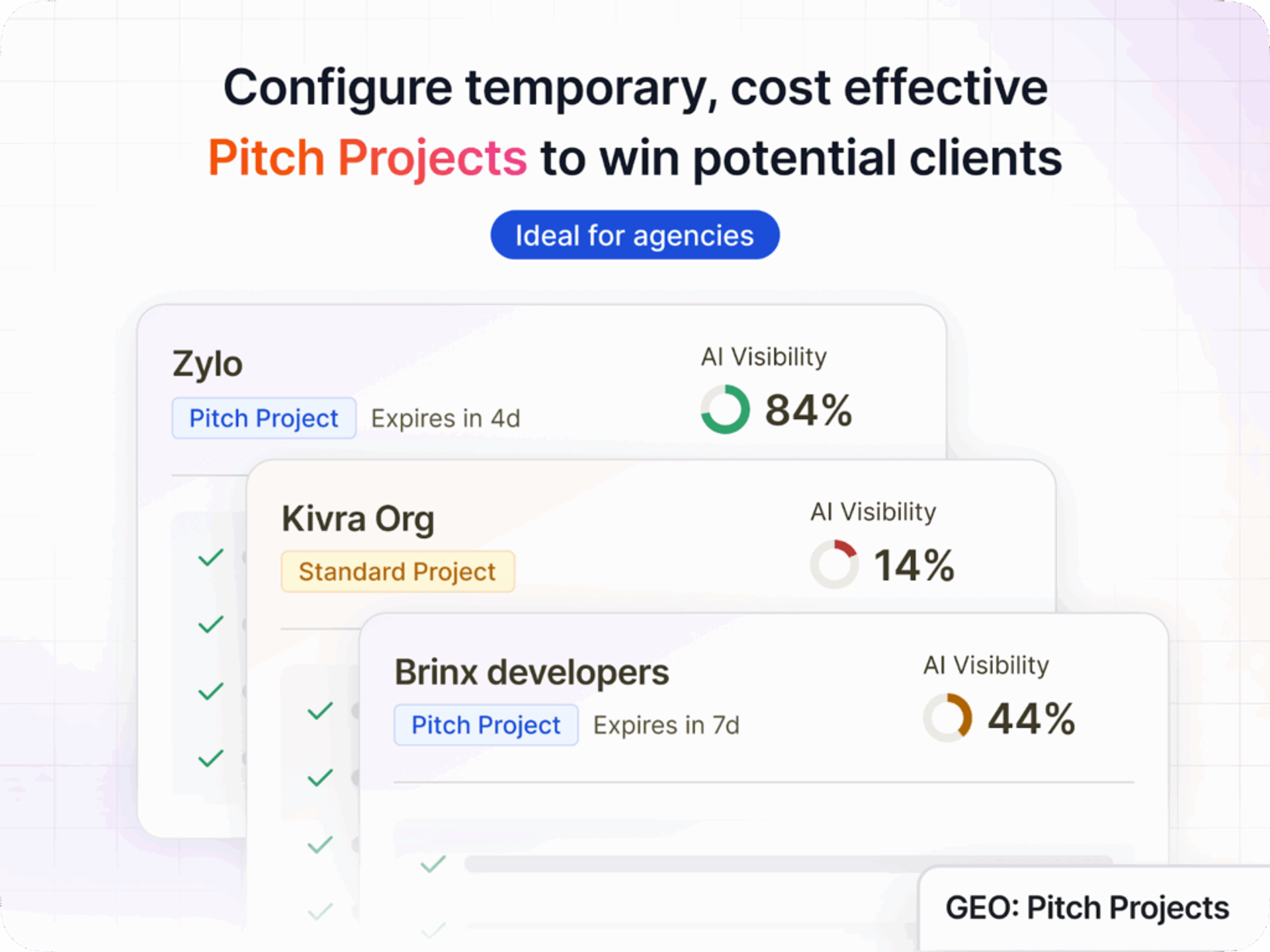 Pitch Projects for Agencies