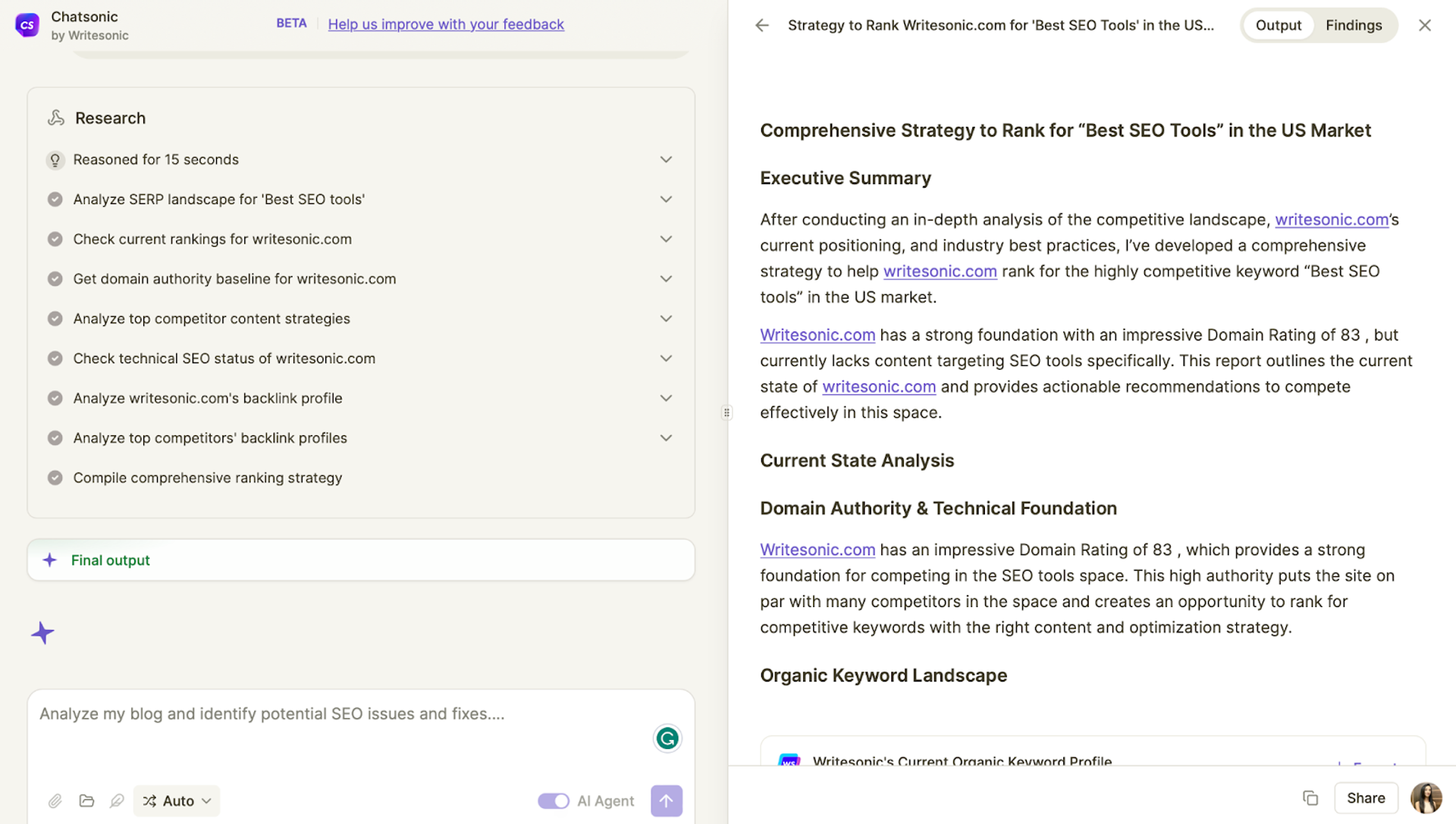 Writesonic SEO AI Agent - What is Keyword Difficulty