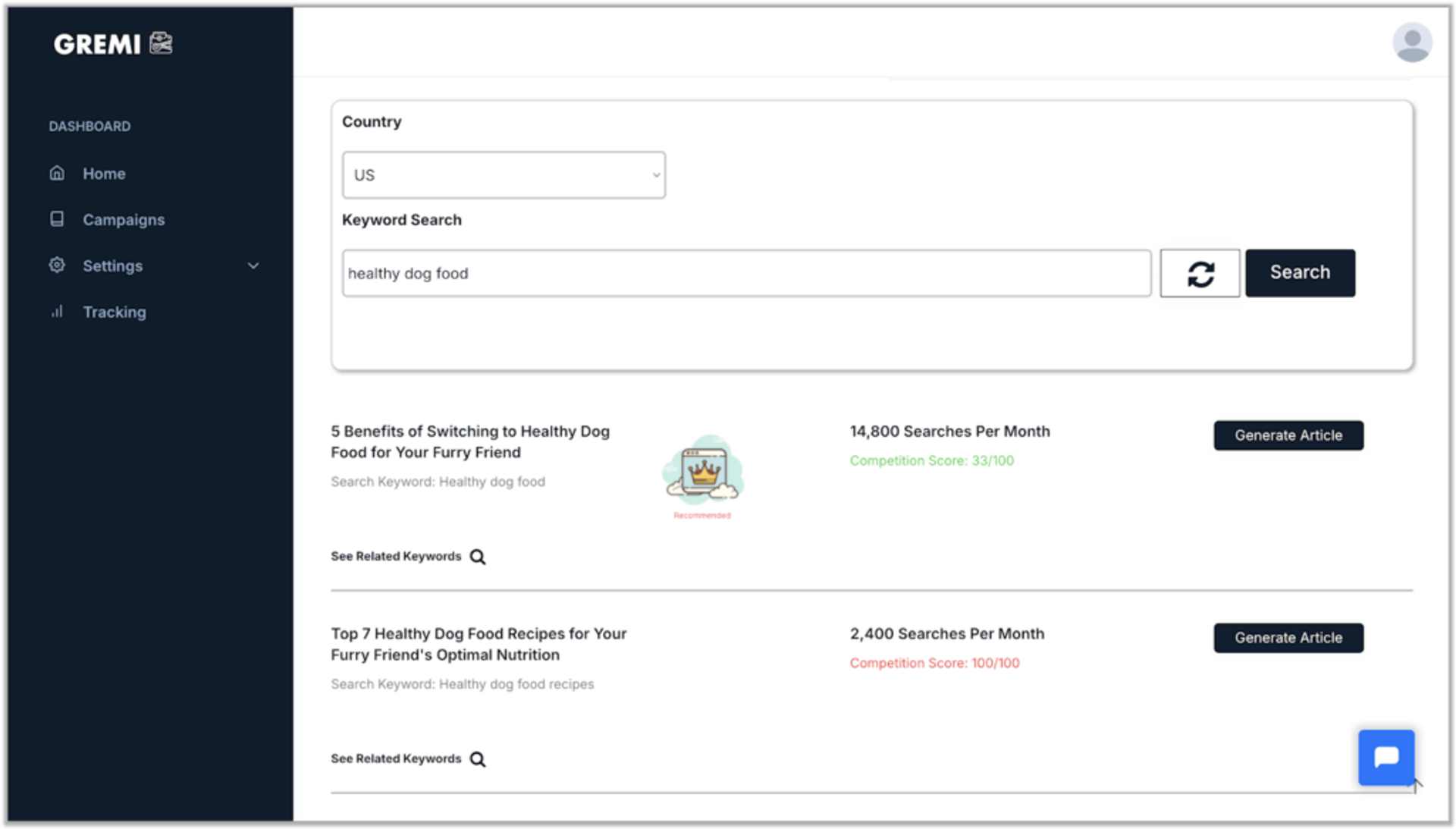 GREMI - AI SEO tool