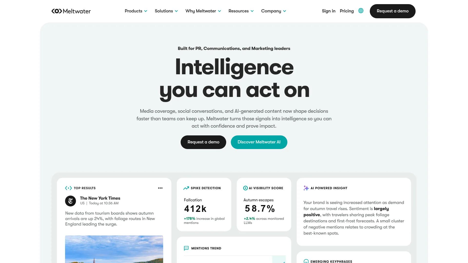 Meltwater homepage