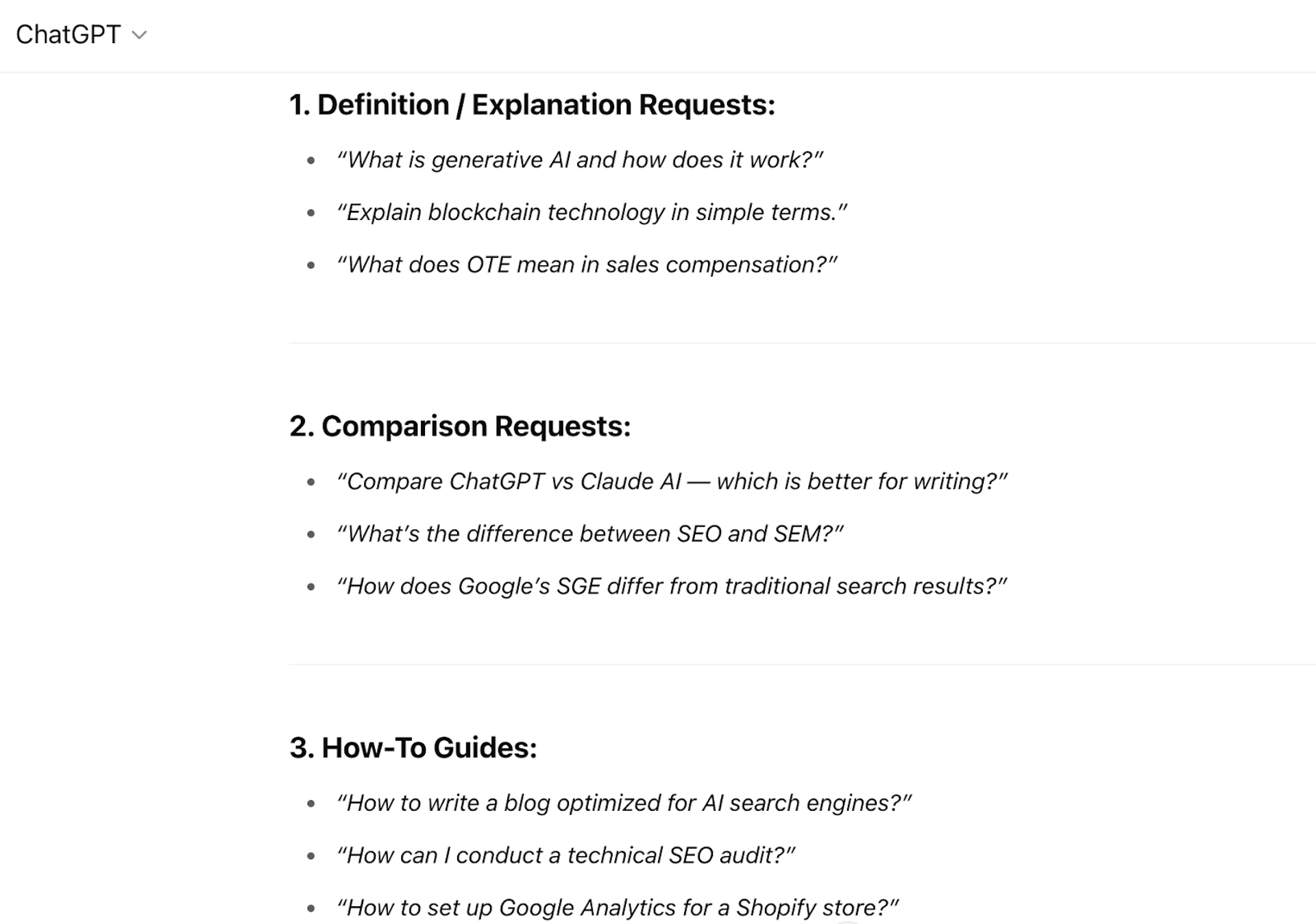 Informational prompts