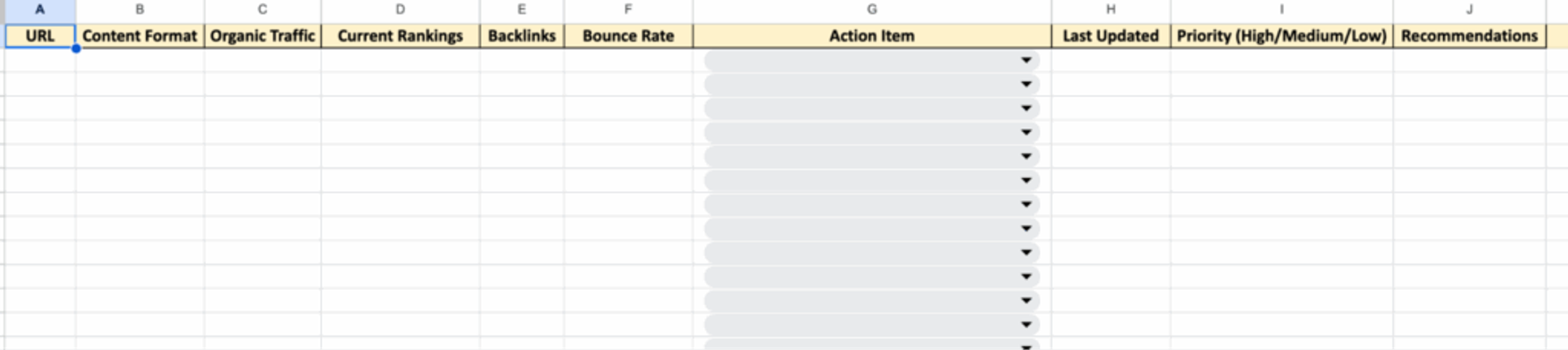 Content audit template