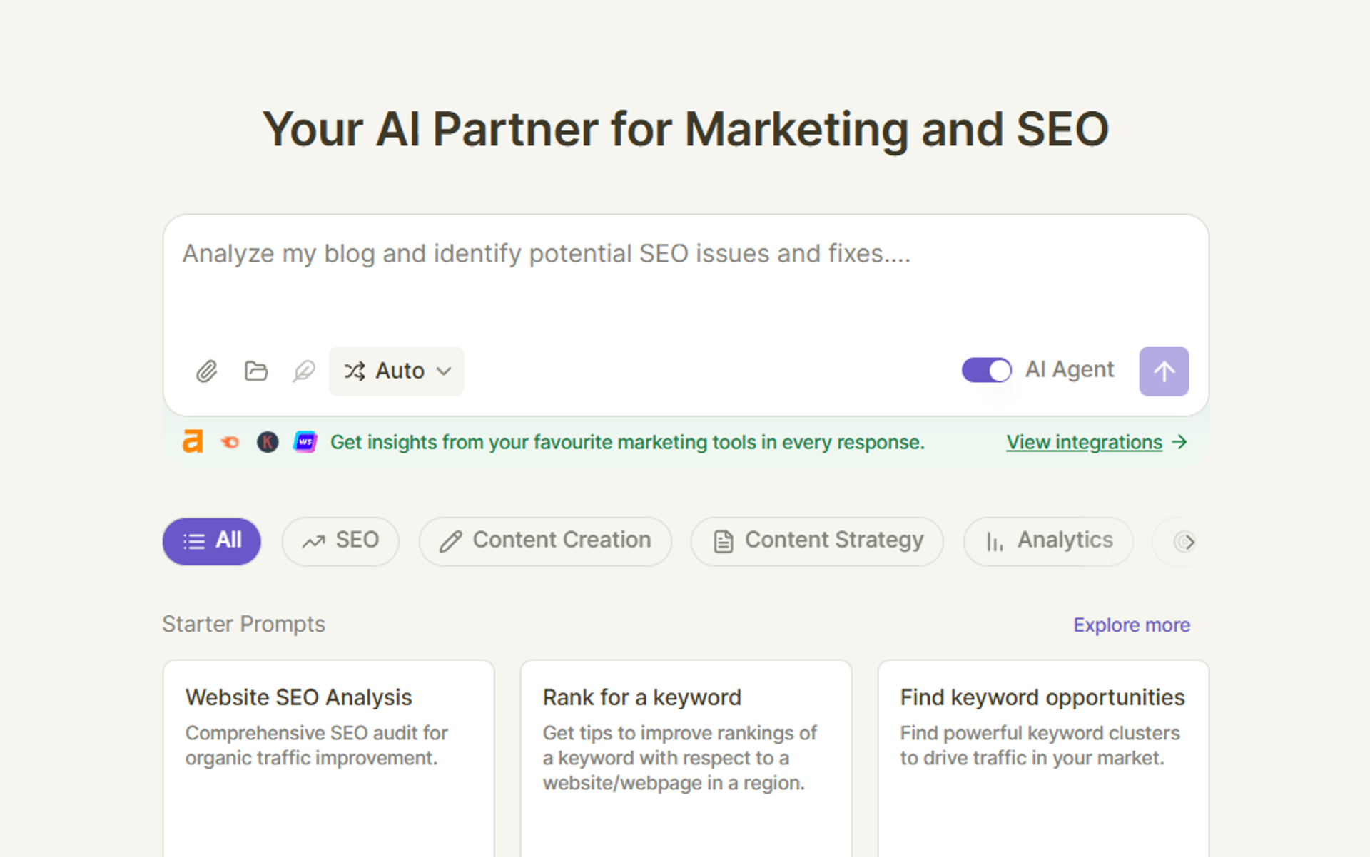Enterprise SEO tool: SEO AI Agent by Writesonic