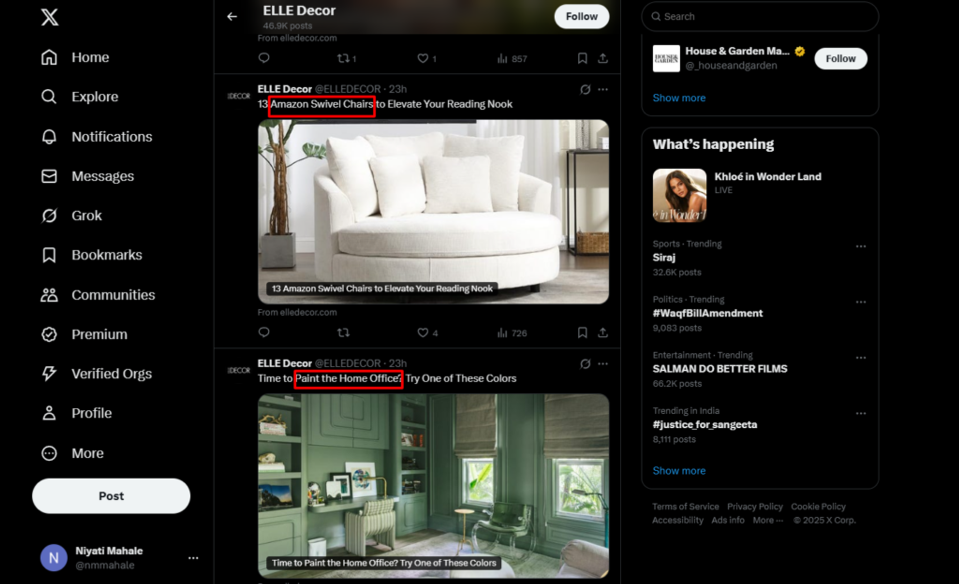 Your competitors' social media profiles also contain keyword clues.