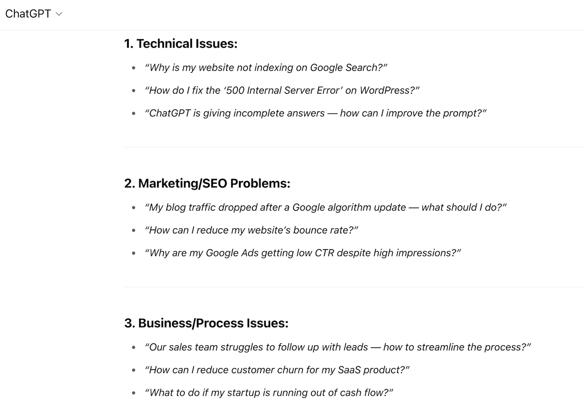 Problem-solving prompts