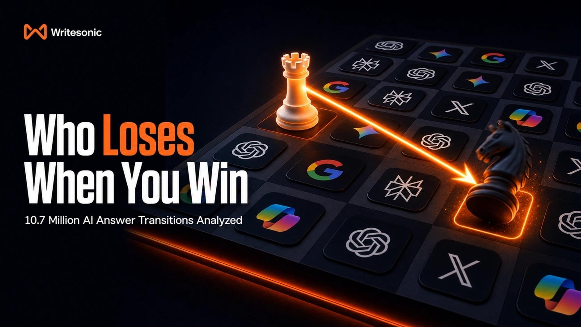 Who Loses When You Win study showing brands competing for limited space in AI-generated answers
