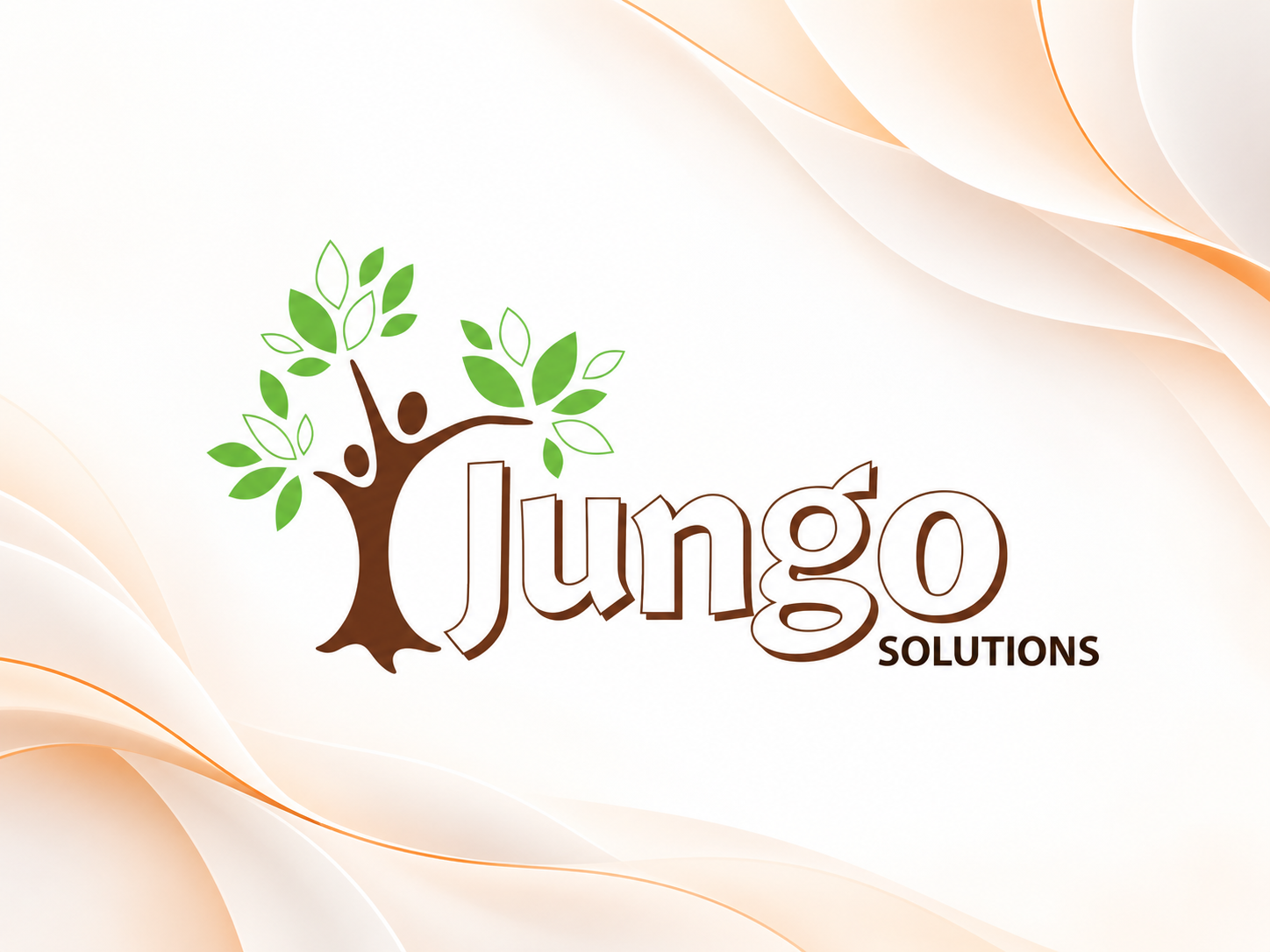 Jungo Solutions logo on a white background with soft orange accents.