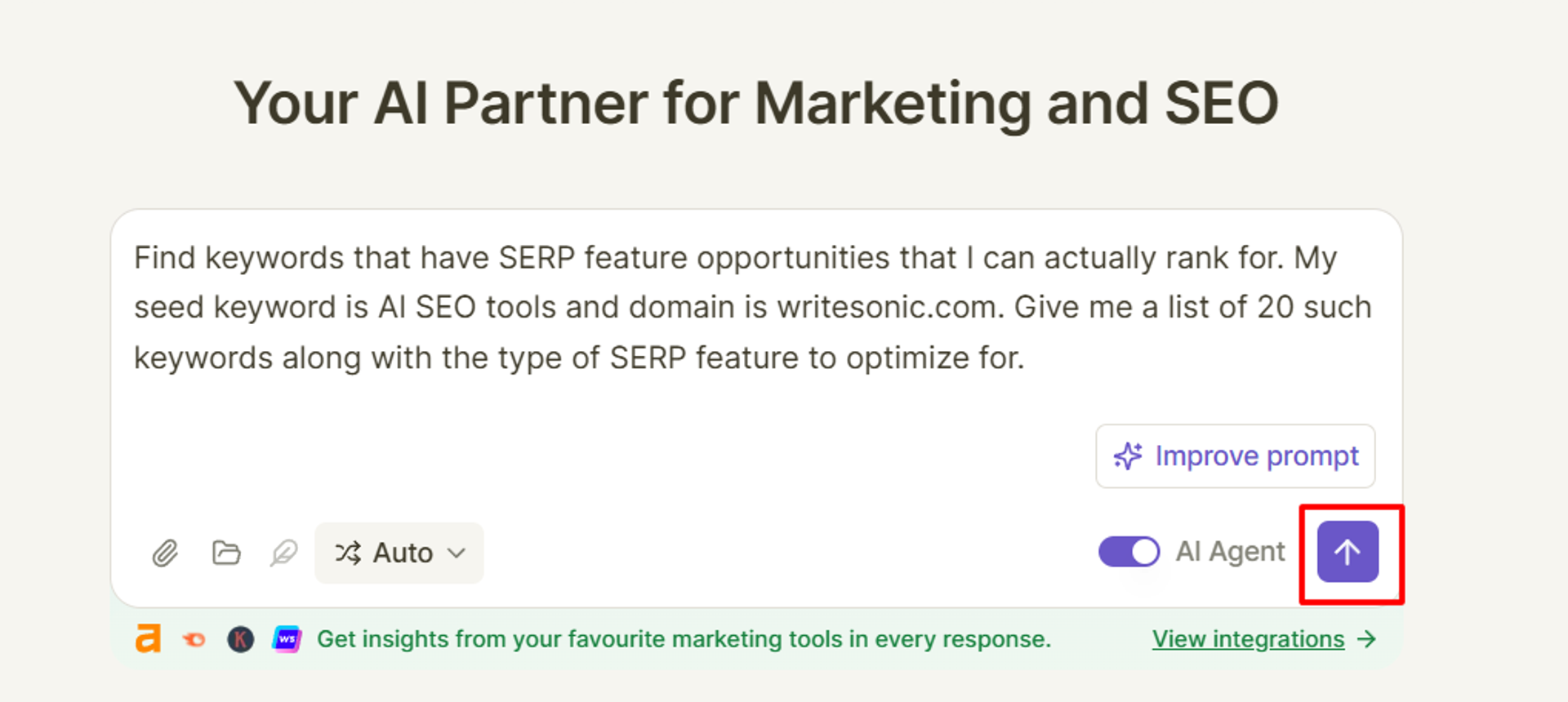 Use SEO AI Agent to boost rankings with SERP features.