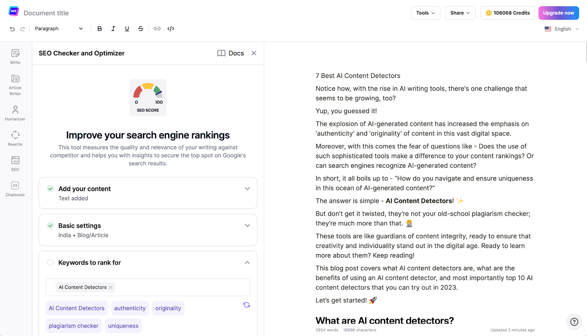 Writesonic On-Page SEO Checker - Best SEO Tools