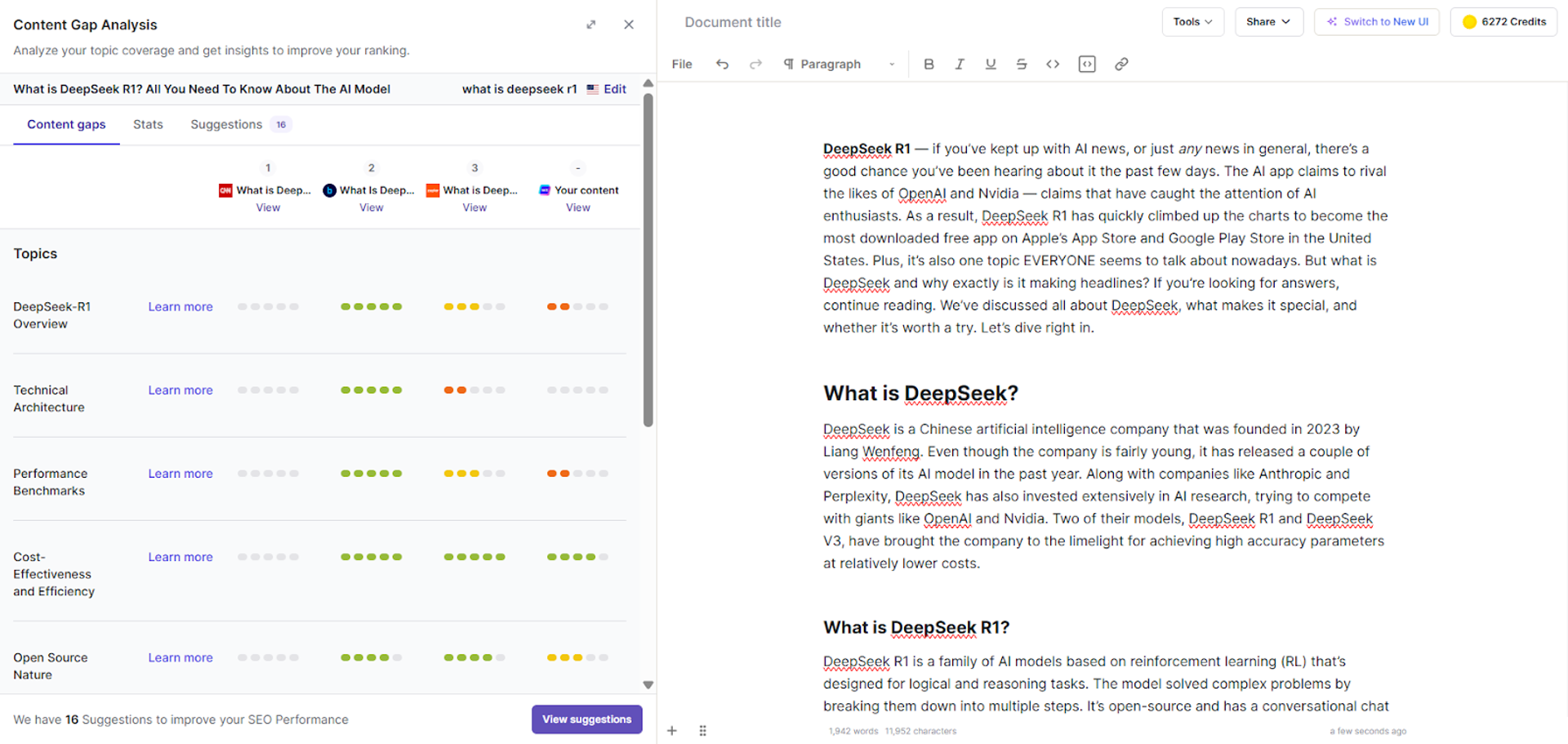 The Content Gap Analysis tool is a great tool to refresh old content if your SEO is taking long.
