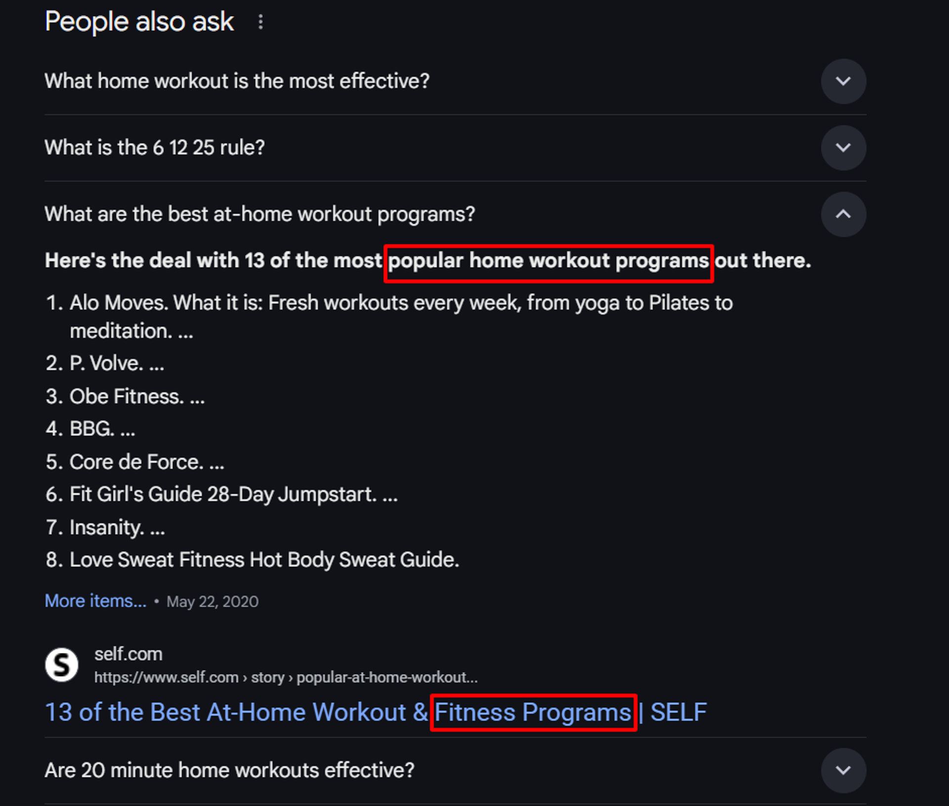 The "People Also Ask" section is also a good place to find competitor keywords.