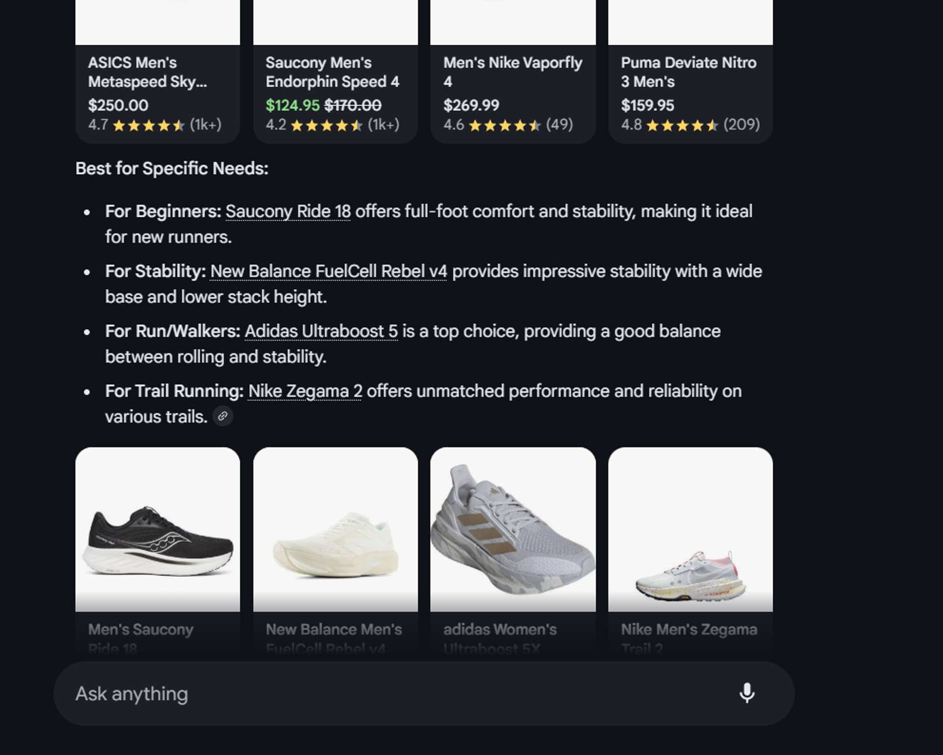 Analyze how the AI model thinks by searching the query in AI Mode.