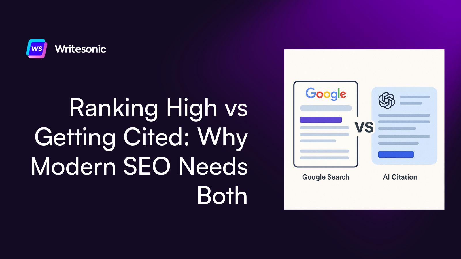 Ranking High vs Getting Cited: Why Modern SEO Needs Both