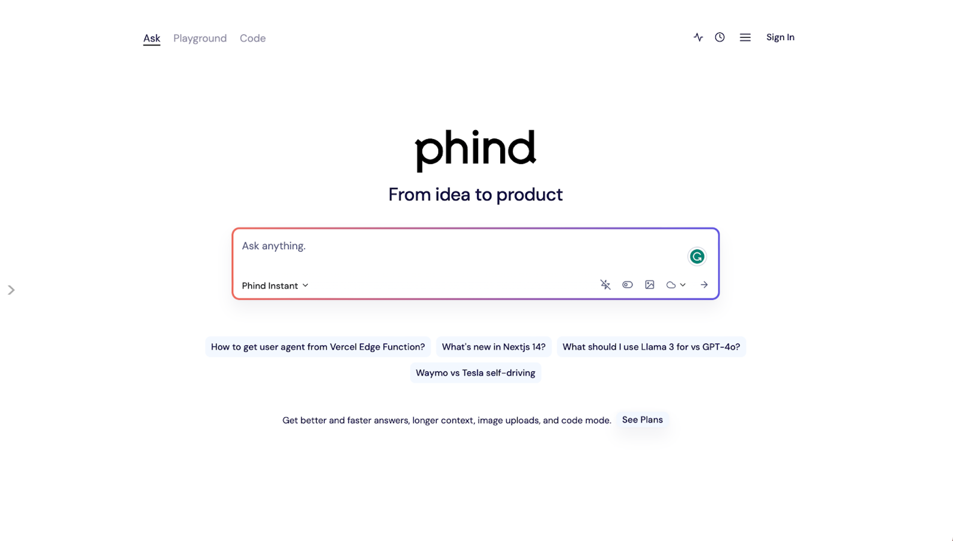 Phind - ChatGPT alternatives