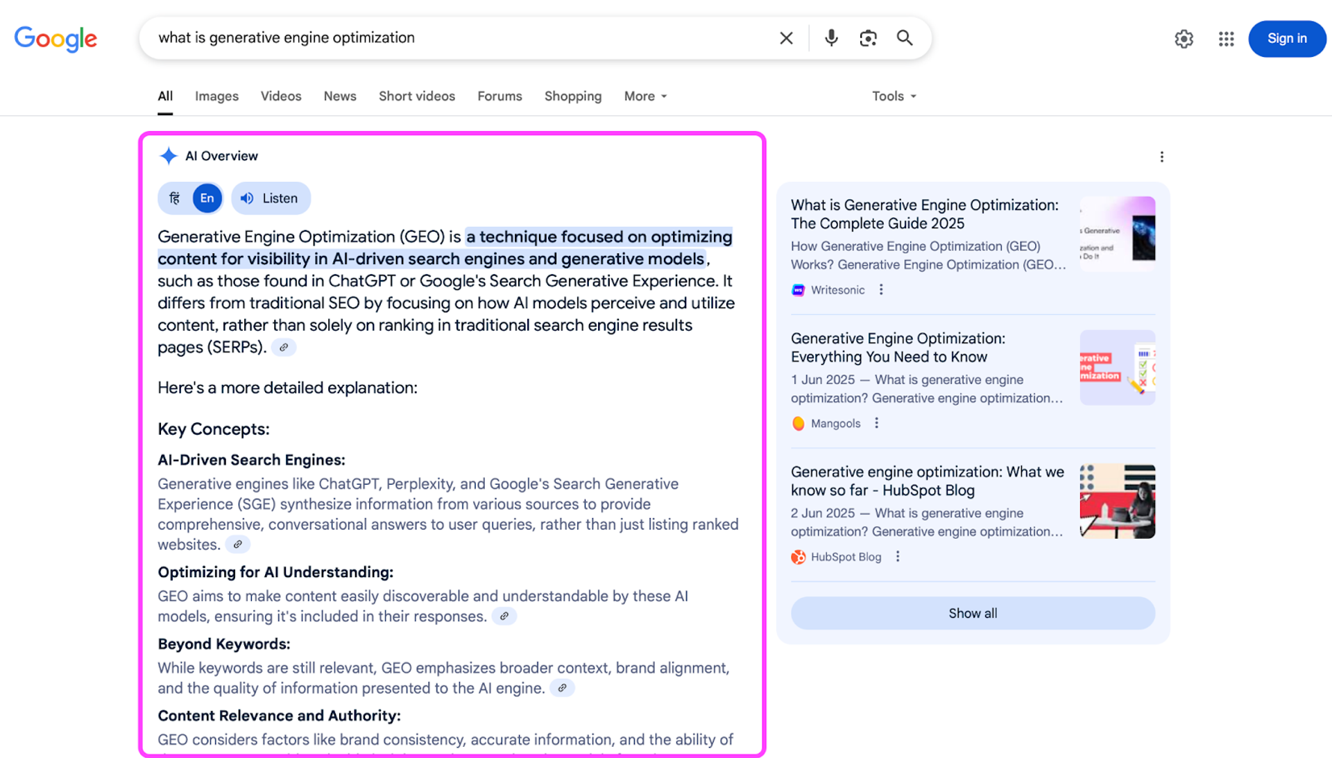 AI Overviews Example - Why Your Content Isn’t Making It Into AI Overviews