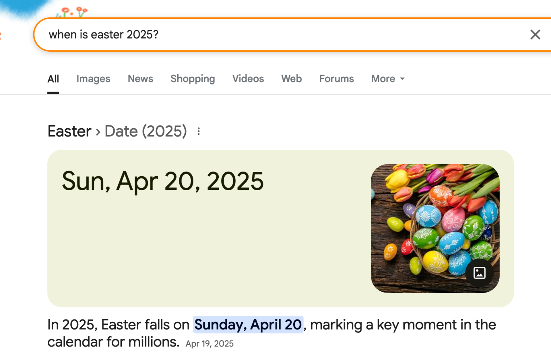 Example of direct answer boxes in Google