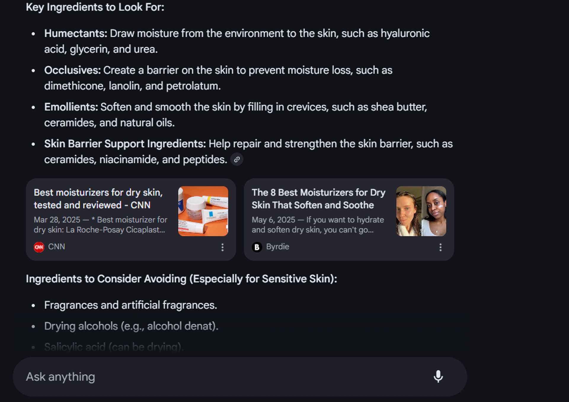 At the bottom of the AI Mode answers, you can find links to additional blog posts.