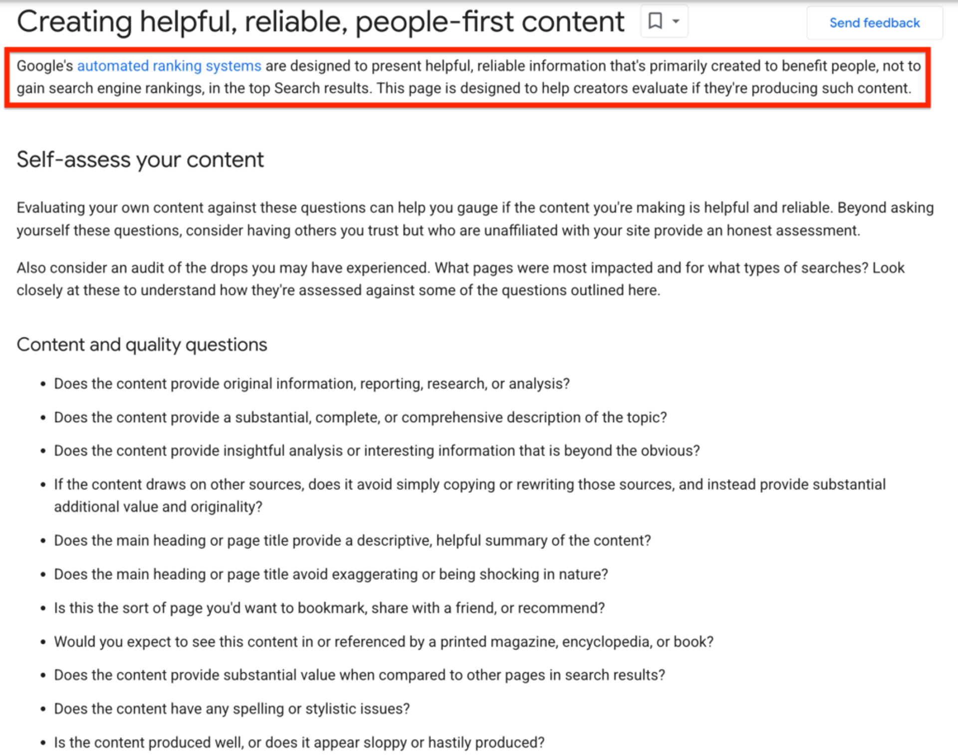 Google's helpful content update and what kind of content gains search engine rankings.