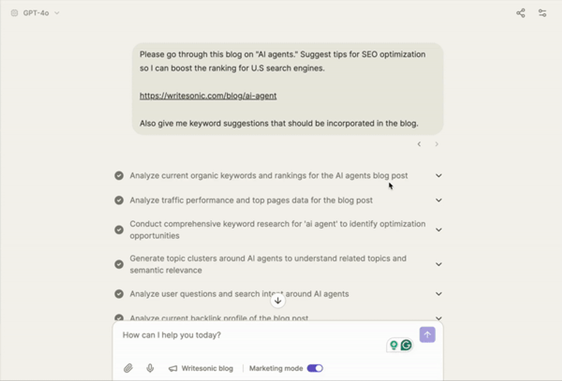Chatsonic - AI marketing agent