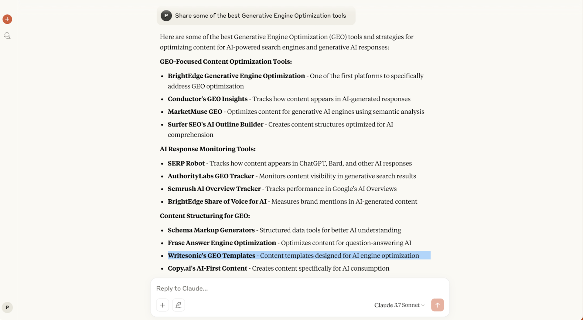 Claude example for digital PR - What is LLM Optimization