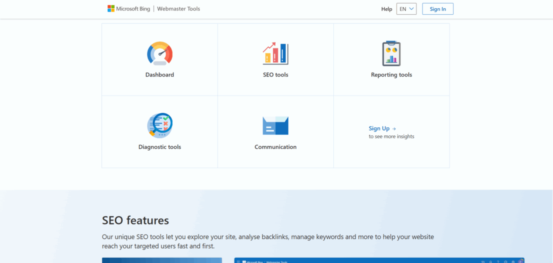 Bing Webmaster Tools