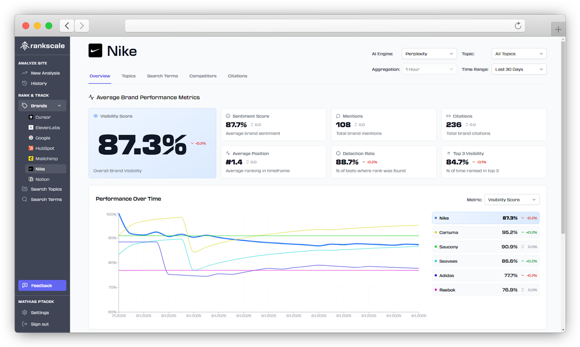 Rakscale.ai review - dashboard