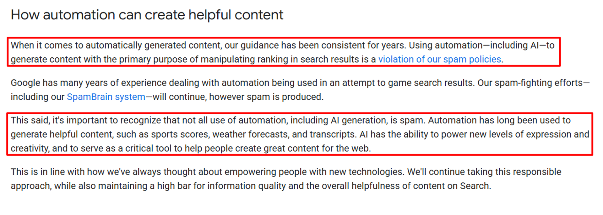 Google's AI-content policy
