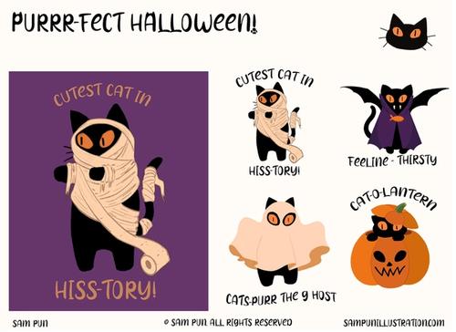 Purrr-fect Halloween! Illustrations