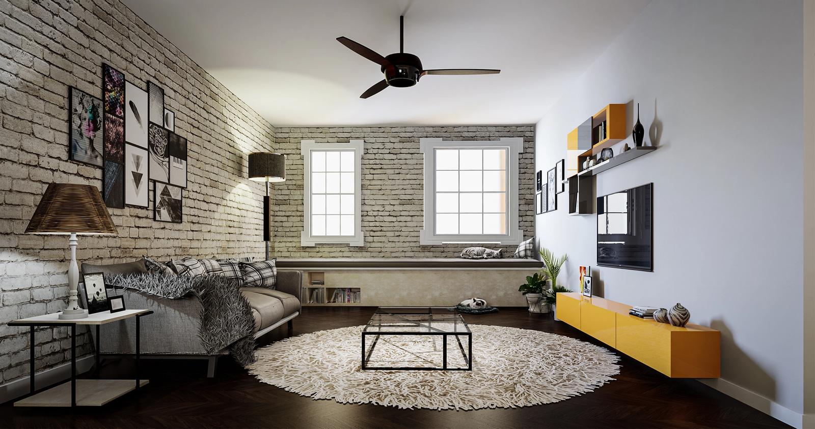 Living room modeling + Rendering using SketchUp and D5 Render