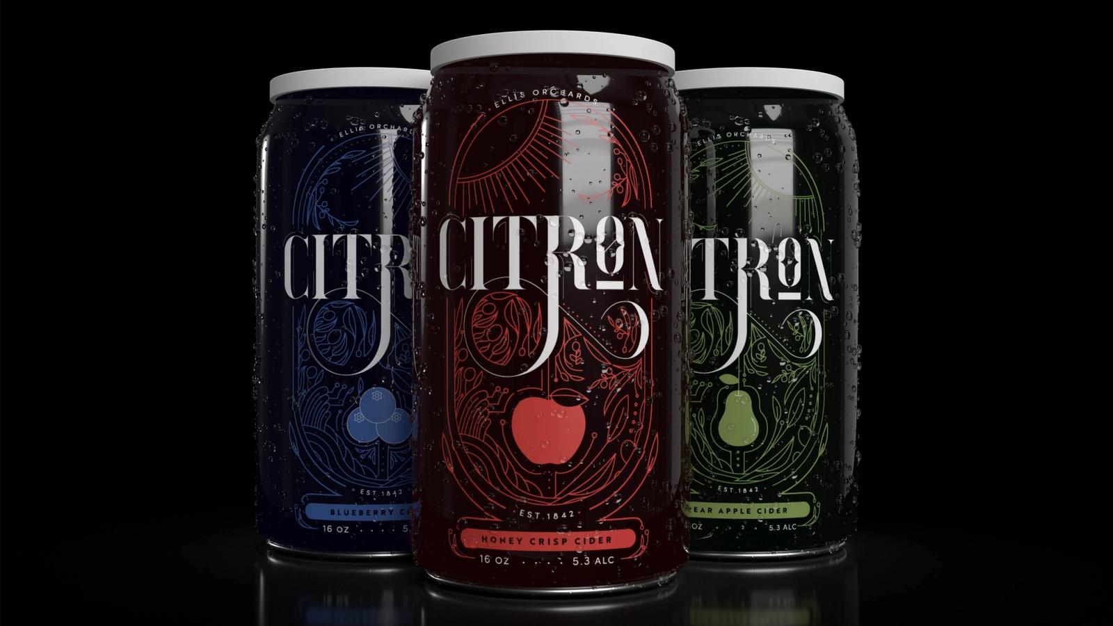 Citron Hard Apple Cider // Product Packaging