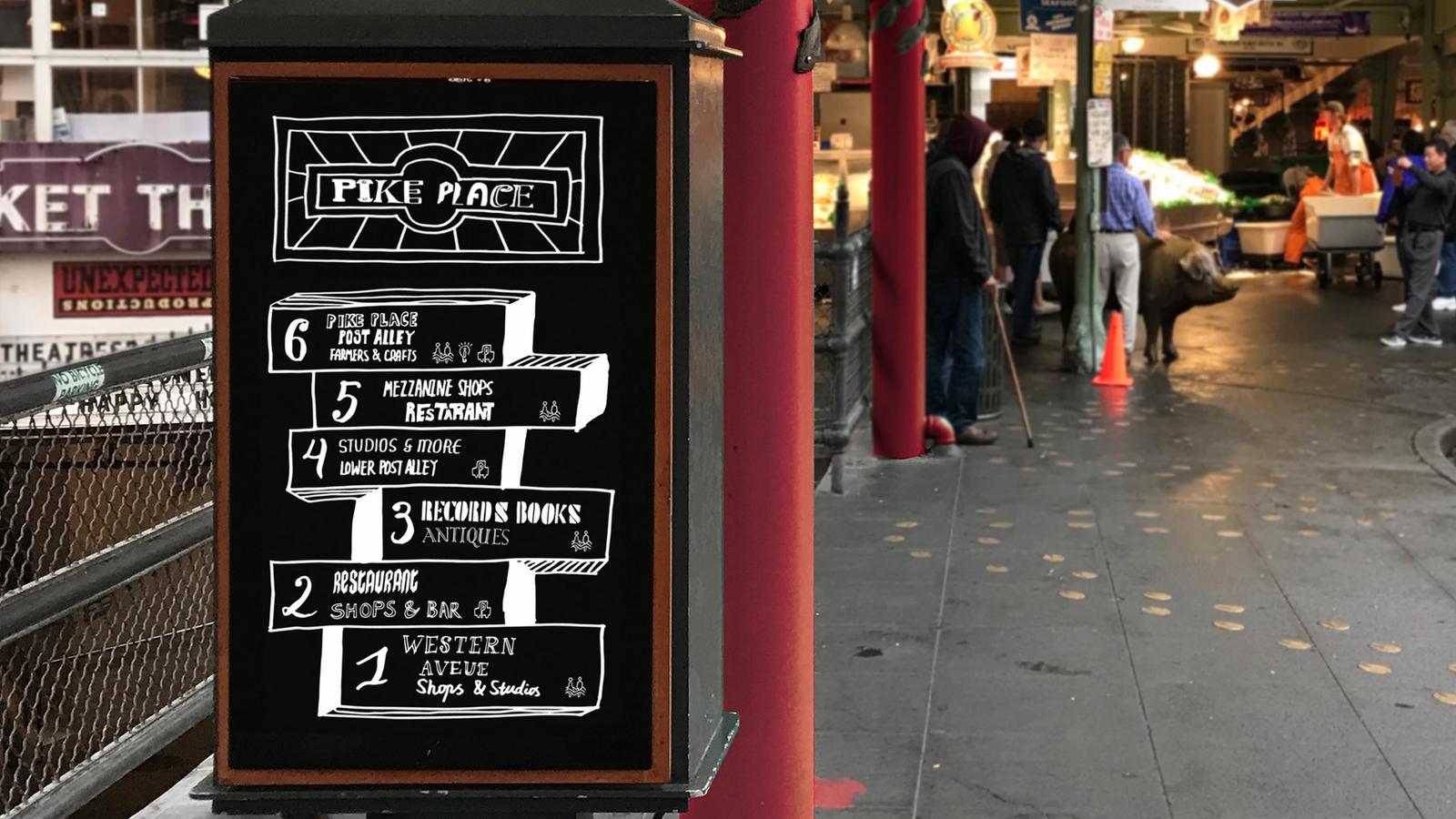 Pike Place Market // wayfinding system