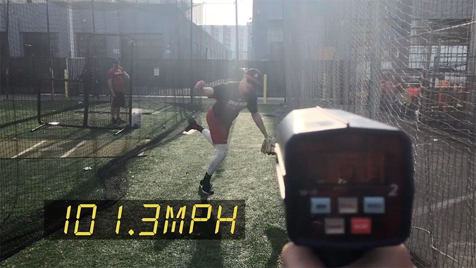 pitcher throwing ball at 101.3 miles per hour
