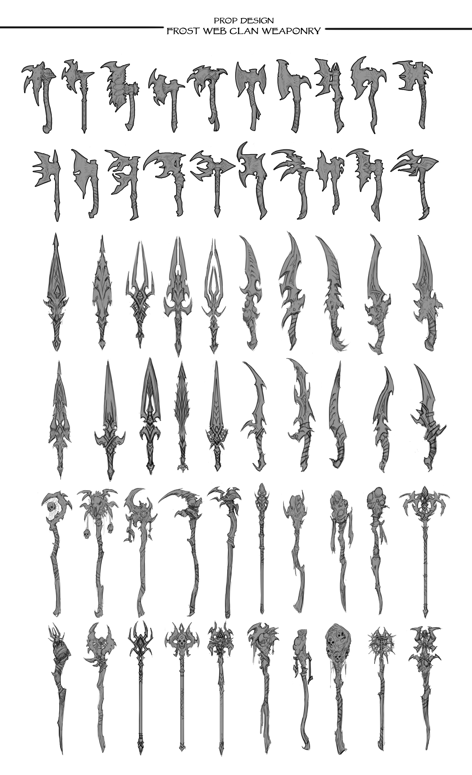 Clan Frost Web Weapon Sketches