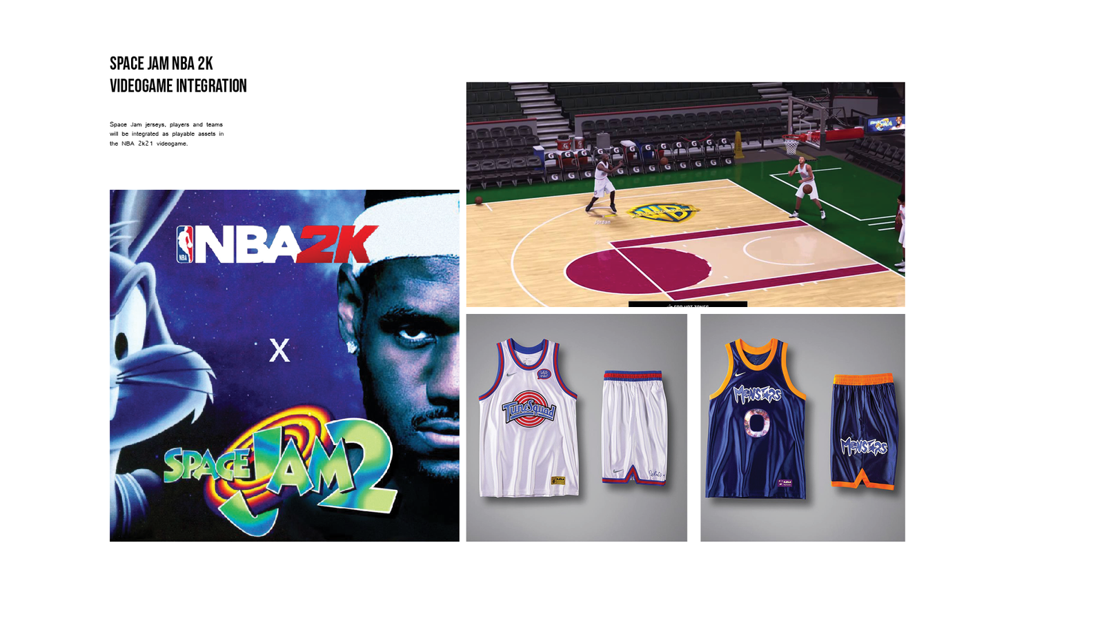 The Tune Squad and Monstars will be playable teams in the next NBA 2K basketball game.