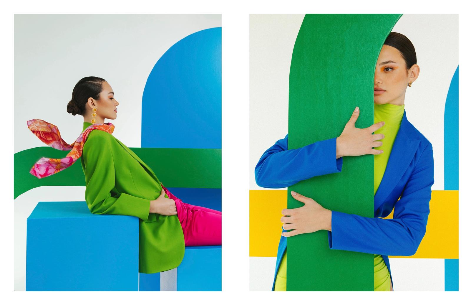 Playing with shapes and bold colors, comes a sexy whimsical take on modern fashion editorial. CREW NAMES AND INSTA TAGS  Photographer: Alexa Merico @lexeye_ Art Direction/Styling: Mackenzie Meyer @macphotographyxx Makeup: Melis Cifcili @meliscifcili Hair: Jovani Fonseca @sstaackz Model: Caroline Churchill @carolinechurchill Model: Mattea Dordevic @matteadordevic Studio: @thewarehouse_miami Set Assistant: Dara Weinstein @dara.weinstein Arches: @dreamerseventsllc