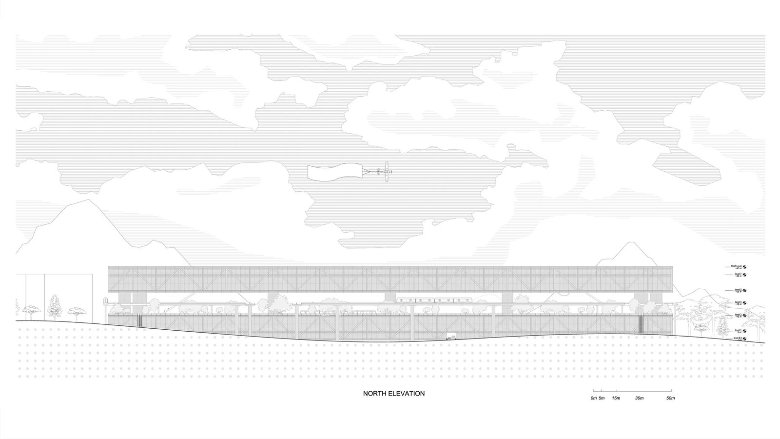 Boundary Connector - Future Port For Transforming the Defined Border Line between Hong Kong and Mainland China - Elevation 01