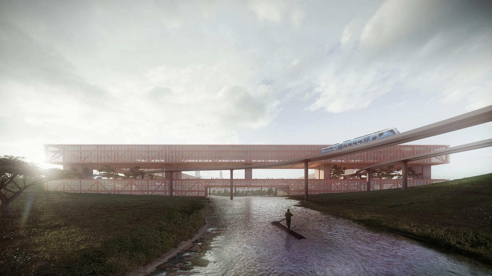 Boundary Connector - Future Port For Transforming the Defined Border Line between Hong Kong and Mainland China - Exterior Render