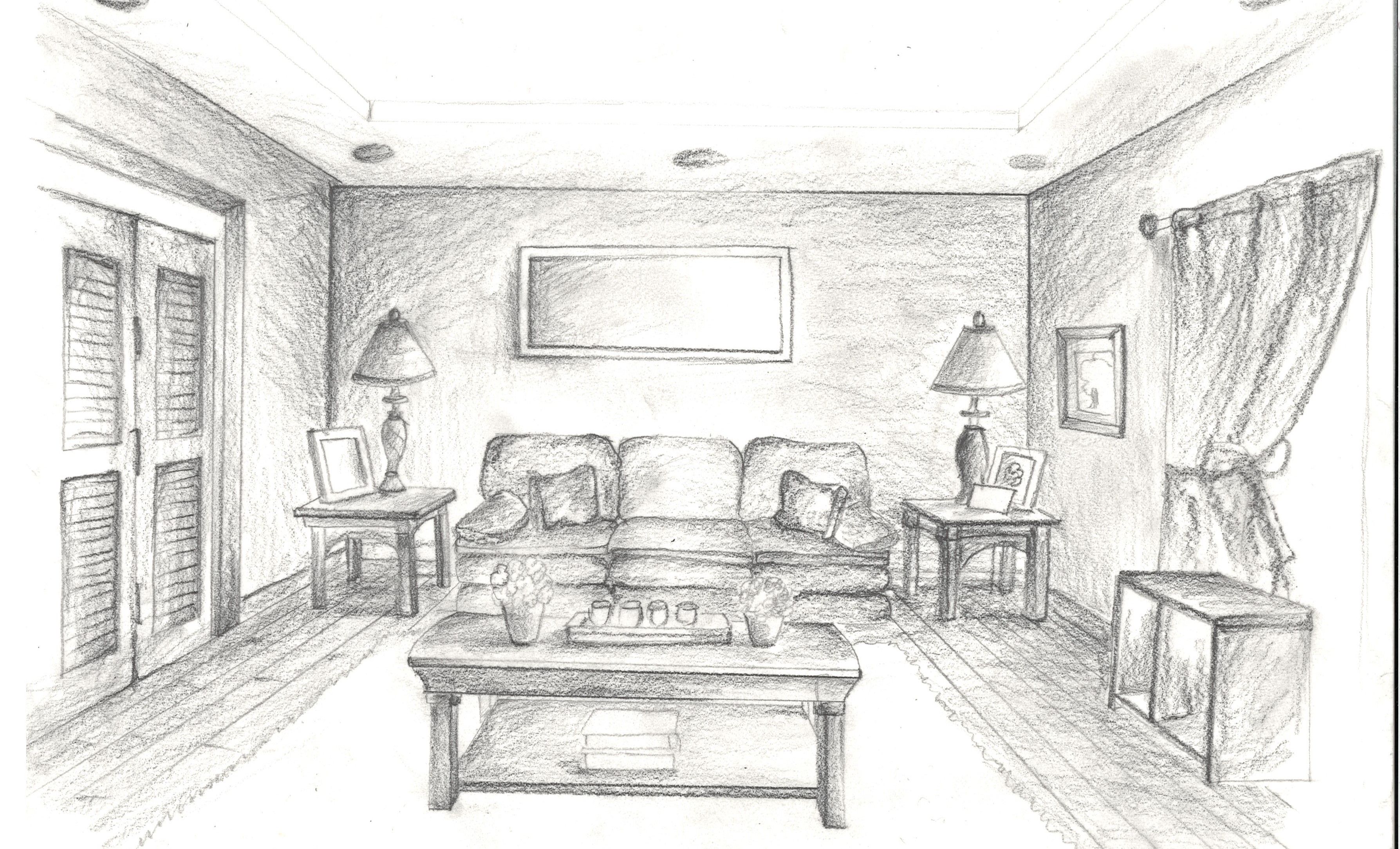 Living Room Sketch - Parisa Ahmad