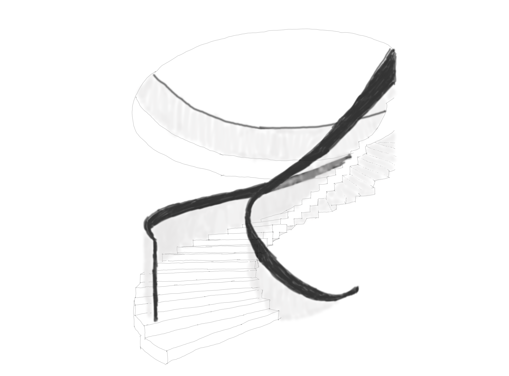 Boutique Hotel - Berlin - Stair case Idea sketch - Meghana Duriseti