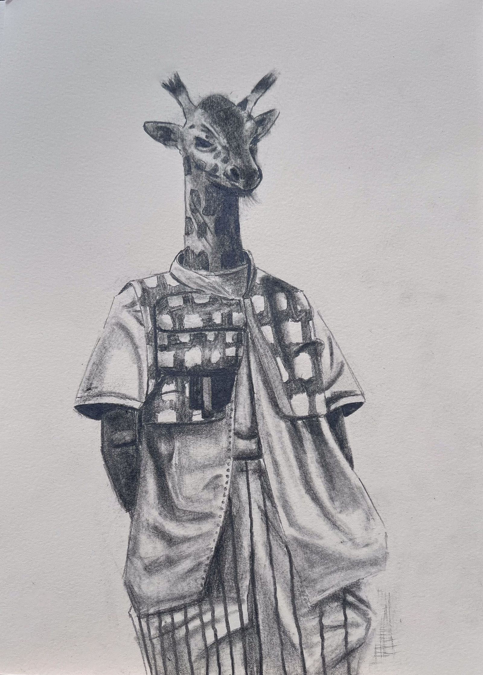 Giraffe Wear, Graphite Pencil on Paper, 2024