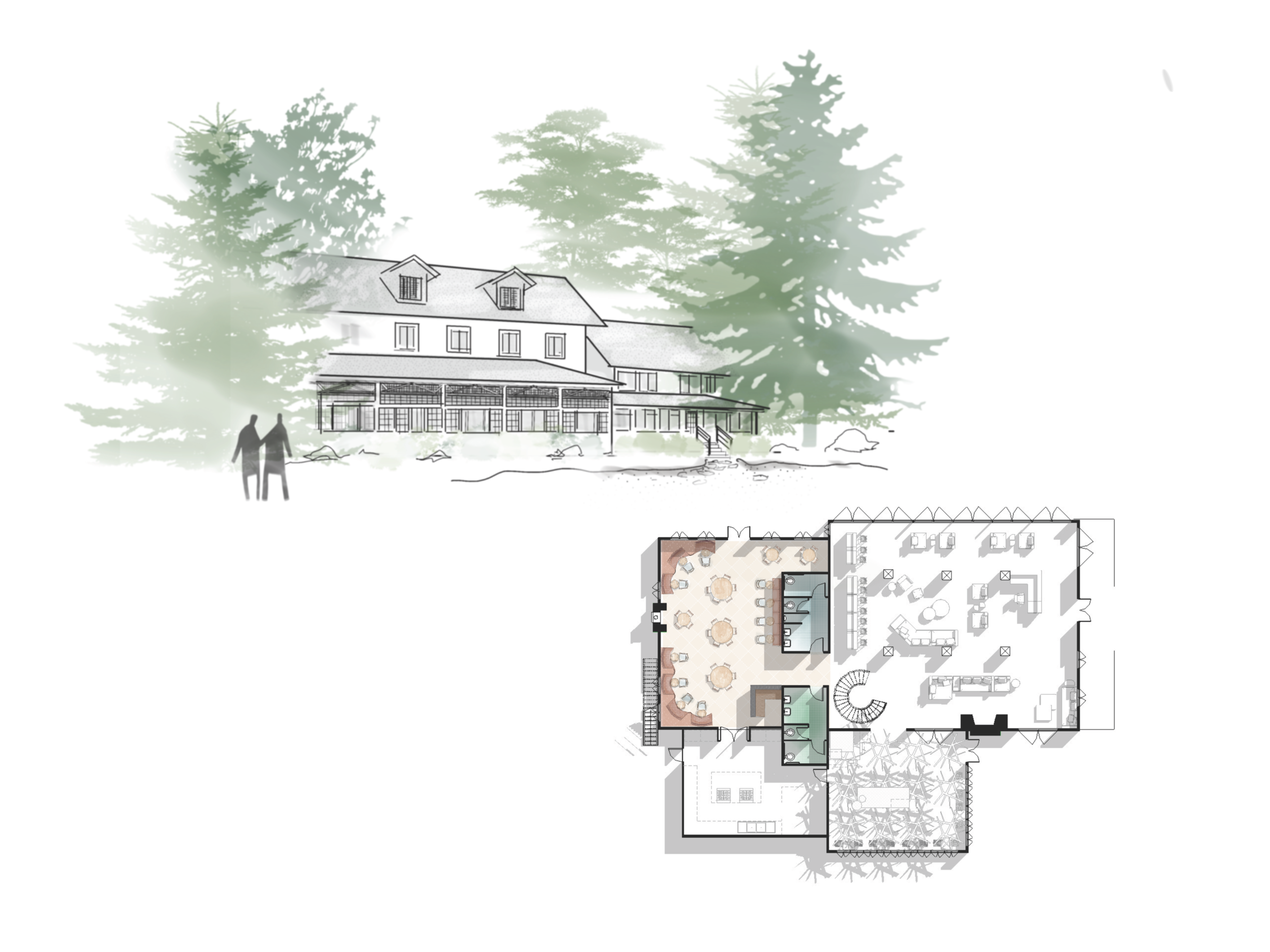 ArleneSalomon_Floorplan_ExteriorSketch_LakeCrescentLodge_DiningRoom - Arlene Salomon