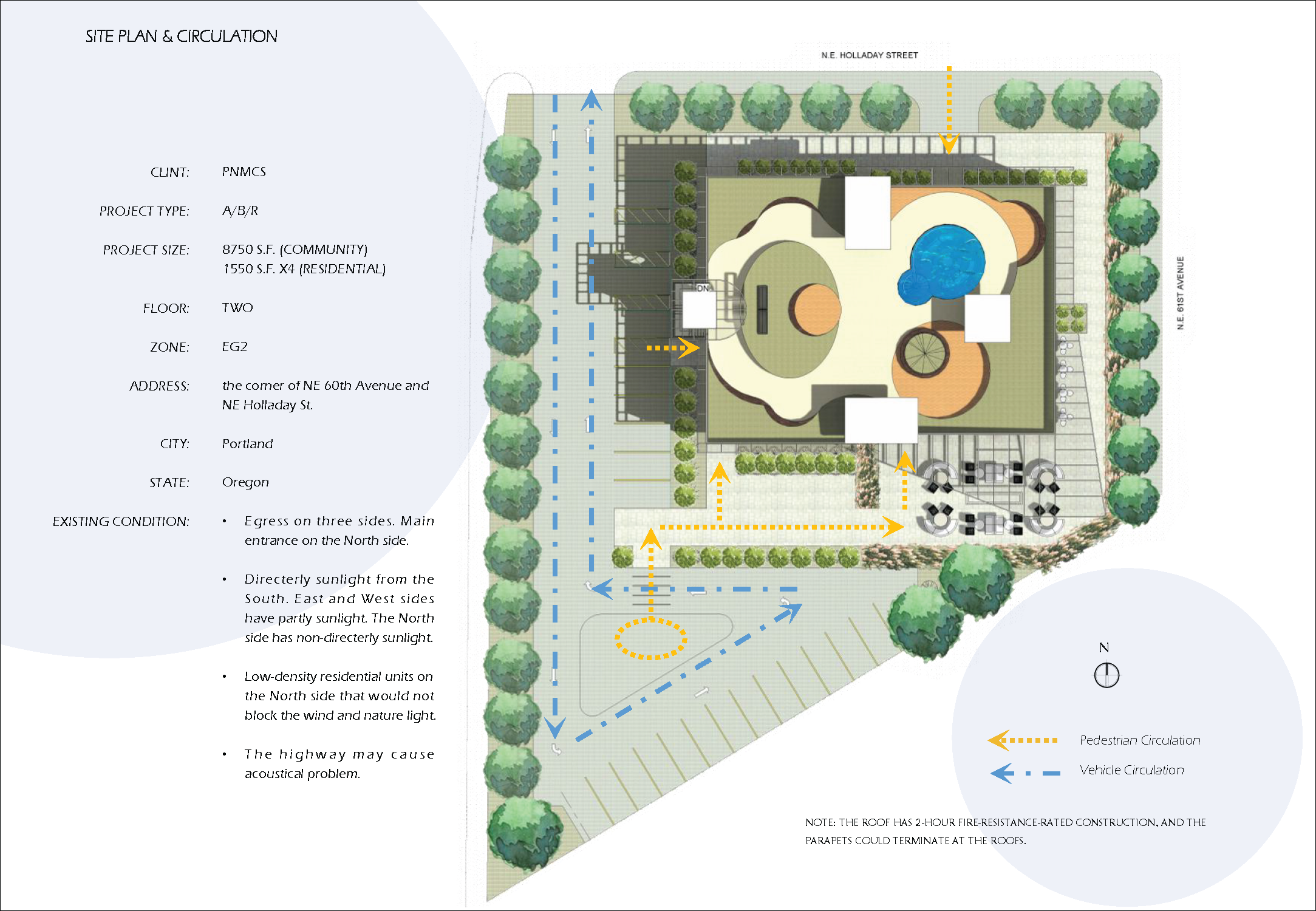 Pacific Northwest Multicultural community center - Site plan - hongli zhao