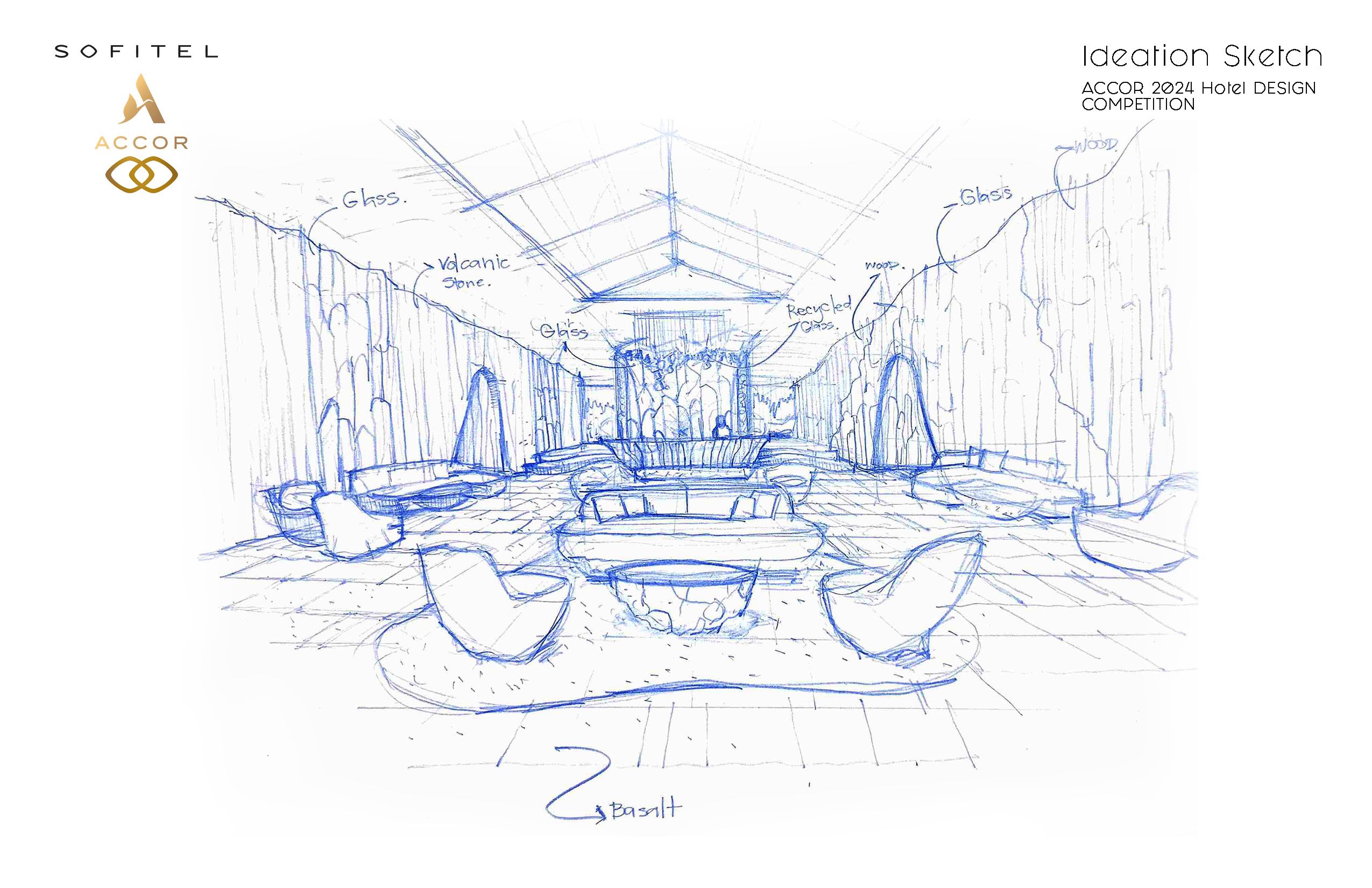 ACCOR 2024 Hotel DESIGN Hand Sketch Lobby Lounge - eebbee augusta23