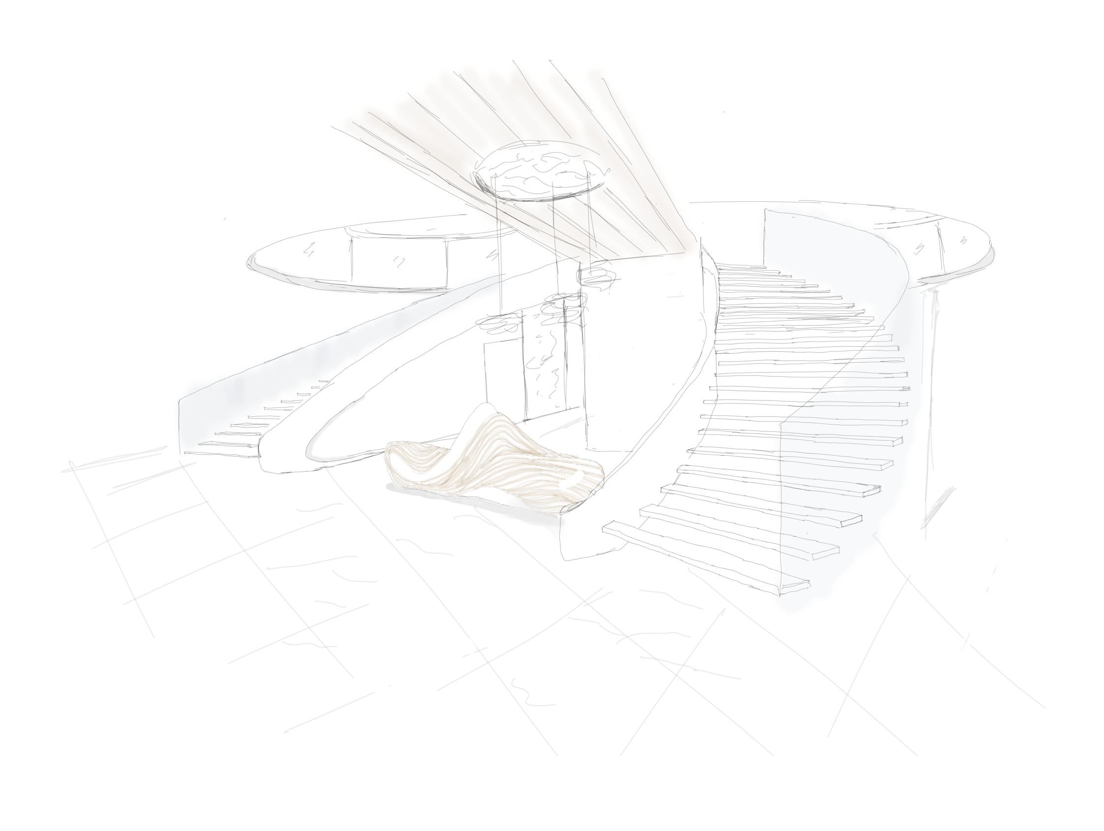 Boutique Hotel - Berlin - Stair case sketch - Meghana Duriseti